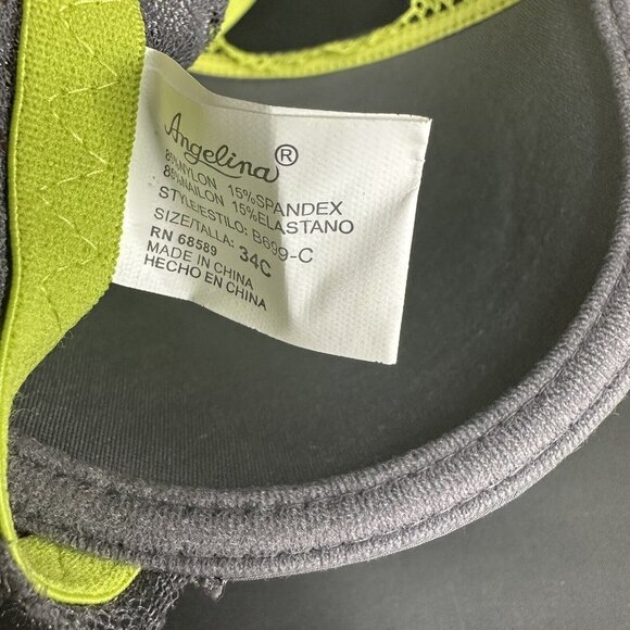 Angelina Grey Green Bra Silky Lace Detail Convertible Removable AdjustableStraps - Picture 8 of 9